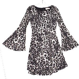 Momocracy Women's Animal Print Sheer Lace Waist Dress Size Small